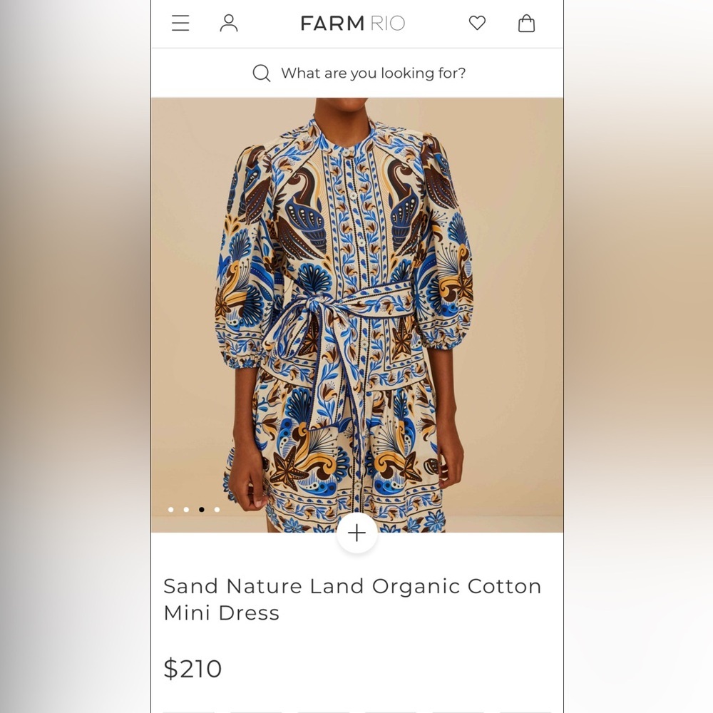 Farm Rio: Sand Nature Land Organic Cotton Mini Dress 2 - Picture 13 of 13